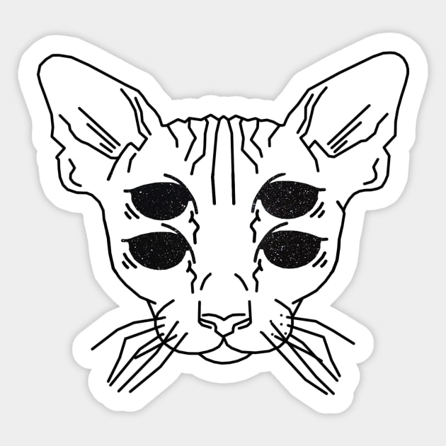 Starry Eyed Illusion Cat Sticker by edajylix